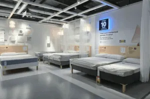 Esposizione di materassi in negozio arredamento moderno